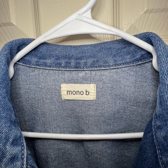 Mono B Cropped Jean Jacket Size Medium - Picture 6 of 8